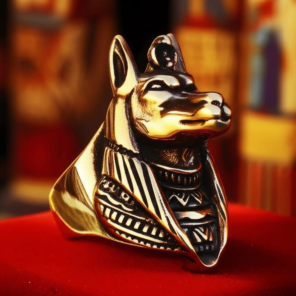 Broche Mythologie égyptienne Pharaon Et Dieu Anubis - Bijou Ancien Occasion Diamètre 28 Mm