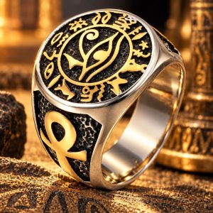 Bague Œil d’Horus et Symboles Egyptiens