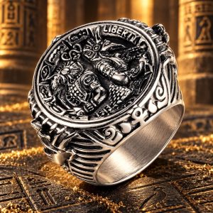 Bague Style Egyptien - Dieu Anubis