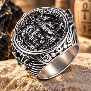 Bague Style Egyptien - Dieu Anubis