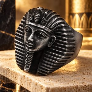 Bague Tête de Pharaon Argentée 3D