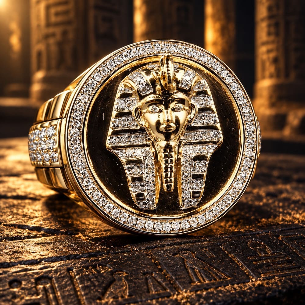 Bague Tête de Toutankhamon Strass