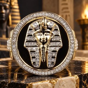 Bague Tête de Toutankhamon Strass