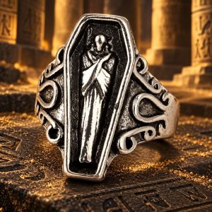 Bague à Motif Egyptien - Sarcophage & Momie