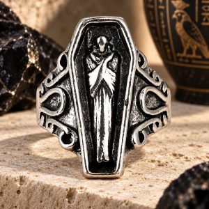 Bague à Motif Egyptien - Sarcophage & Momie