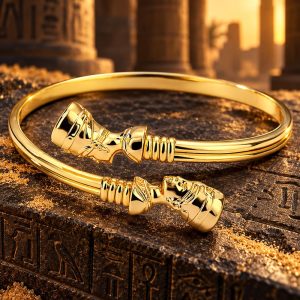Bracelet Ajustable Egyptien Femme - Néfertiti Dorée