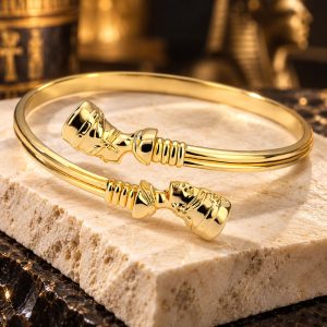 Bracelet Ajustable Egyptien Femme – Néfertiti Dorée