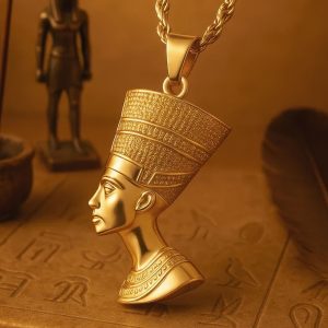 Collier Buste de Néfertiti Doré