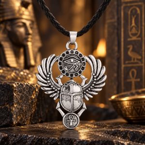 Collier Egypte Ancienne - Scarabée & Symboles