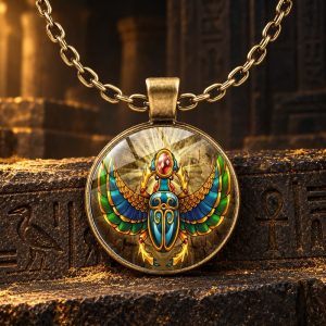 Collier Rond Symbole Egyptien - Scarabée Divin