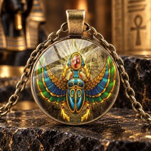 Collier Rond Symbole Egyptien - Scarabée Divin