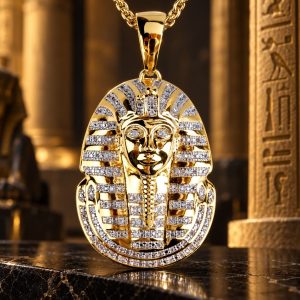 Collier Tête de Pharaon Pierres Brillantes
