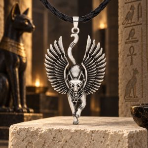 Pendentif Chat Egyptien Ailé