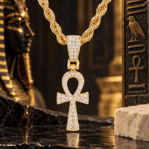 Pendentif Croix de Vie Argentée Strass