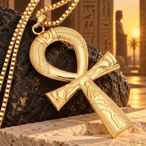 Pendentif Croix de Vie Dorée