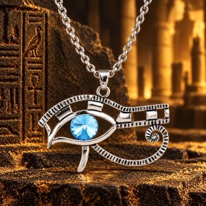 Pendentif Femme - Œil d'Horus et Pierre Bleue