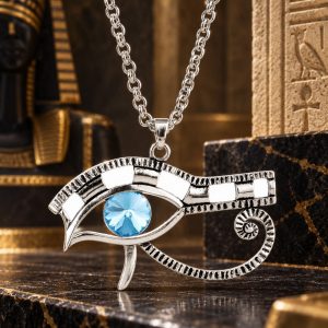 Pendentif Femme - Œil d'Horus et Pierre Bleue