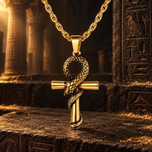 Pendentif Homme - Croix de Ankh & Serpent