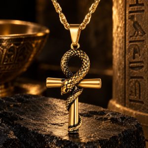 Pendentif Homme - Croix de Ankh & Serpent