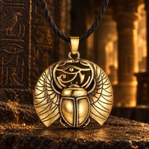 Pendentif Scarabée Egyptien Doré