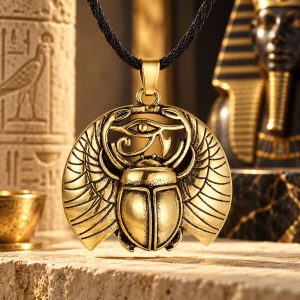 Pendentif Scarabée Egyptien Doré