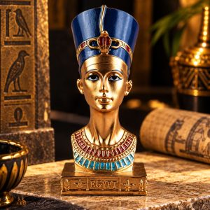 Statuette Buste de la Reine Néfertiti – Coiffe Bleue
