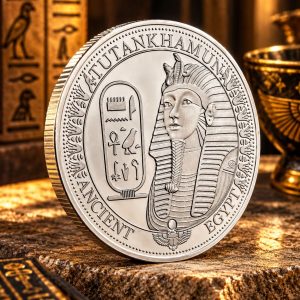 Pièce Egypte Antique – Tête de Pharaon Argentée