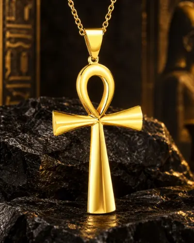 Collier croix de Ankh 3D